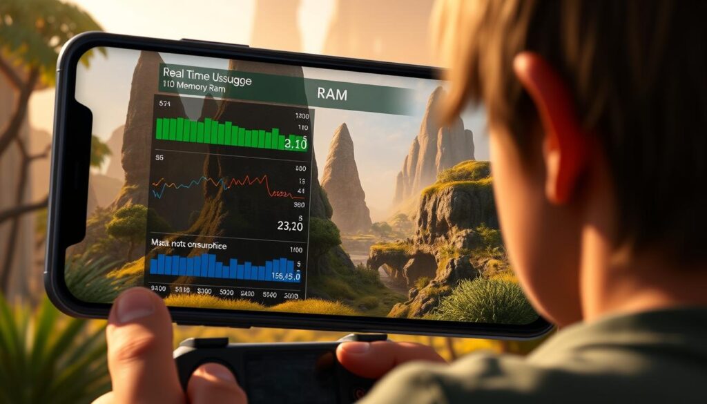 RAM monitoring in mobile gaming